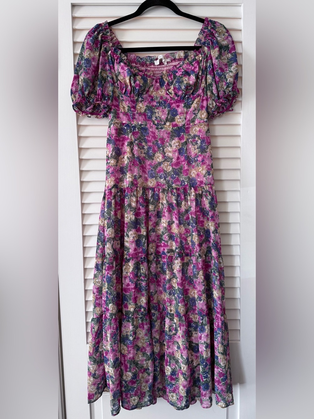 ASTR The Label Floral Puff Sleeve Maxi Dress Medium EUC